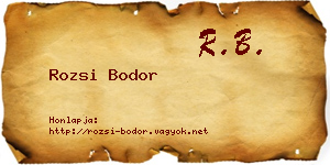 Rozsi Bodor névjegykártya